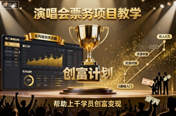 演唱会票务项目教学,业内培训天花板,帮助上千学员创富变现(更新)-搞薯条网