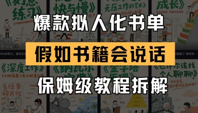 最新爆款拟人化书单玩法，假如书籍会说话，保姆级教程 - 搞薯条网-搞薯条网