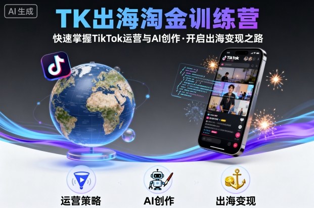 TK出海淘金训练营，助你快速掌握TikTok运营与AI创作，开启出海变现之路 - 搞薯条网-搞薯条网