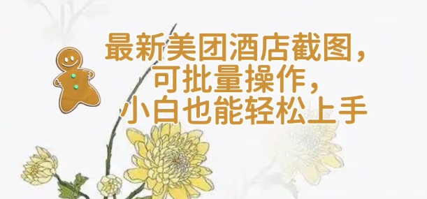 【轻云】最新美团酒店截图，可批量操作，小白也能轻松上手 - 搞薯条网-搞薯条网