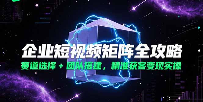 企业短视频矩阵全攻略，赛道选择+团队搭建，精准获客变现实操 - 搞薯条网-搞薯条网