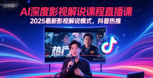 AI深度影视解说课程直播课，2025最新影视解说模式，抖音热推 - 搞薯条网-搞薯条网