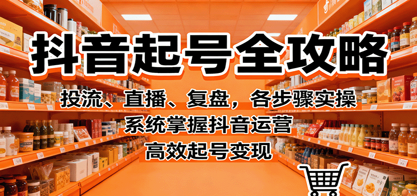 抖音起号全攻略，投流、直播、复盘，各步骤实操，系统掌握抖音运营，高效起号变现 - 搞薯条网-搞薯条网