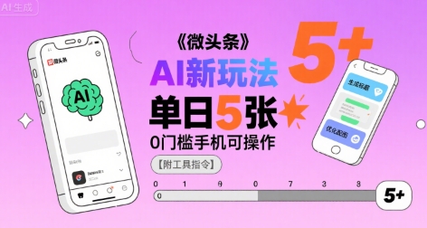 微头条AI新玩法，小白单日5张+，0门槛手机可操作【附工具指令】 - 搞薯条网-搞薯条网