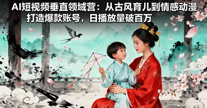 AI短视频垂直领域营:从古风育儿到情感动漫,打造爆款账号,日播放量破百万-搞薯条网
