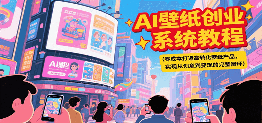 AI壁纸创业系统教程，零成本打造高转化壁纸产品，实现从创意到变现的完整闭环 - 搞薯条网-搞薯条网