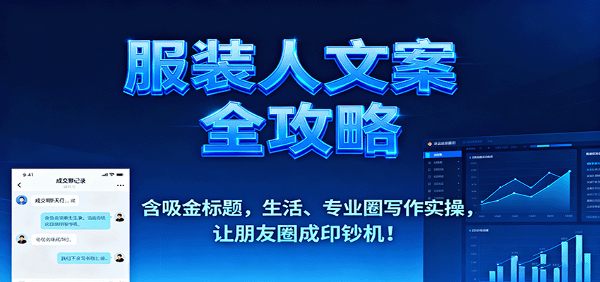服装人文案全攻略,含吸金标题,生活、专业圈写作实操,让朋友圈成印钞机!-搞薯条网