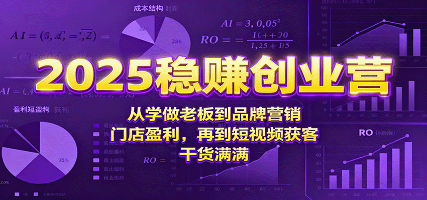 2025稳赚创业营：从学做老板到品牌营销、门店盈利，再到短视频获客，干货满满 - 搞薯条网-搞薯条网