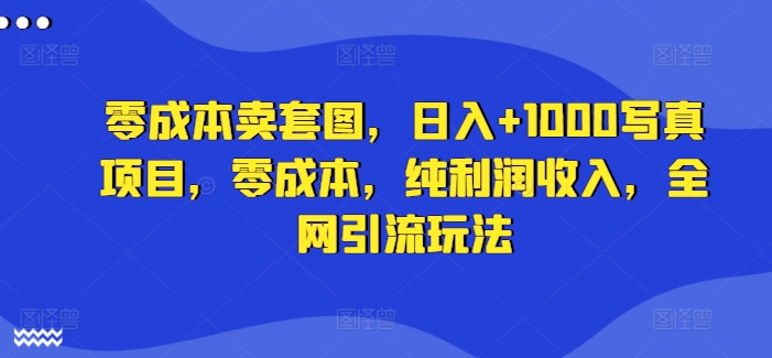 零成本卖套图，日入+1000写真项目，零成本，纯利润收入，全网引流玩法 - 搞薯条网-搞薯条网