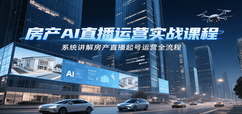 房产AI直播运营实战课程，系统讲解房产直播起号运营全流程 - 搞薯条网-搞薯条网