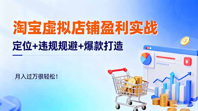 淘宝虚拟店铺盈利实战:定位+违规规避+爆款打造,月入过万很轻松!-搞薯条网