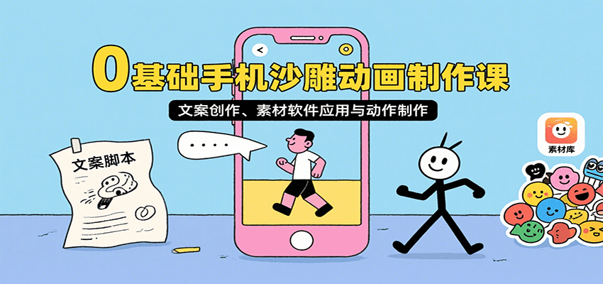 0基础手机沙雕动画制作课，文案创作、素材软件应用与动作制作 - 搞薯条网-搞薯条网