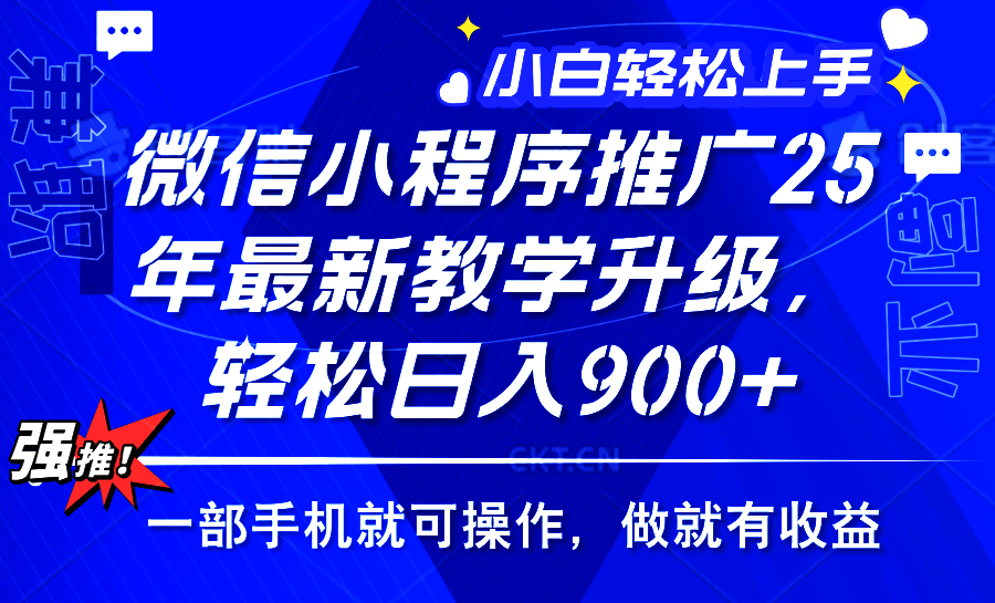 2025年微信小程序推广，最新教学升级，轻松日入900+，小白宝妈轻松上手… - 搞薯条网-搞薯条网
