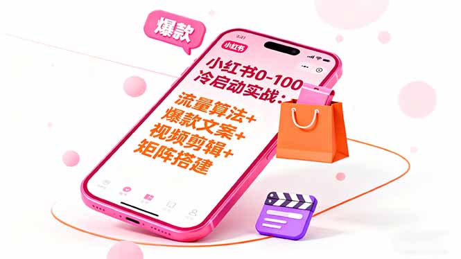 小红书0-100冷启动实战：流量算法+爆款选品+爆款文案+视频剪辑+矩阵搭建 - 搞薯条网-搞薯条网