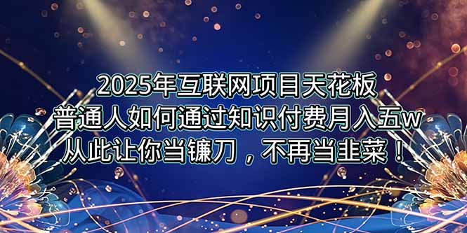 2025年互联网项目天花板，普通人如何通过卖项目实现逆风翻盘，月入5W＋！ - 搞薯条网-搞薯条网