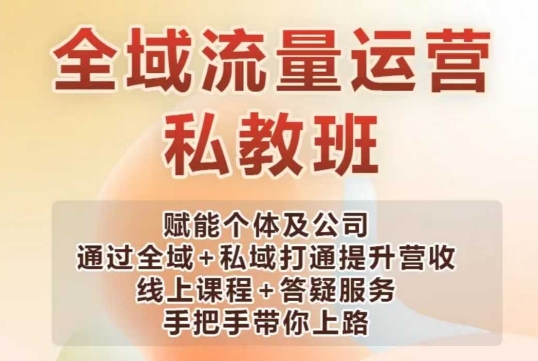 全域流量运营操盘课，赋能个体及公司通过全域+私域打通提升营收 - 搞薯条网-搞薯条网