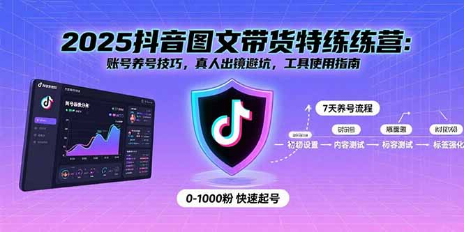 2025抖音图文带货特练营：账号养号技巧，真人出镜避坑，工具使用指南 - 搞薯条网-搞薯条网