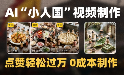 爆款1000W+播放微缩景观迷你小人国AI视频0成本制作全流程教学 - 搞薯条网-搞薯条网