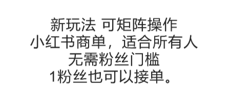 可矩阵操作，小红书商单新玩法，适合所有人，无需粉丝门槛，1粉丝也可以接单 - 搞薯条网-搞薯条网