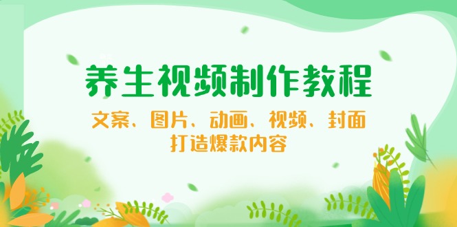 养生视频制作教程，文案、图片、动画、视频、封面，打造爆款内容 - 搞薯条网-搞薯条网