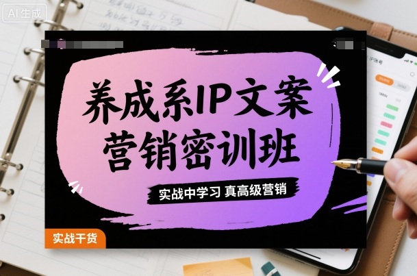 养成系IP文案营销密训班,实战中学习真高级营销-搞薯条网