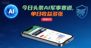 今日头条AI军事赛道，单日收益多张 ，手机可做【附指令】 - 搞薯条网-搞薯条网