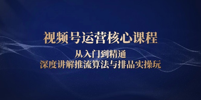 视频号运营核心课程，从入门到精通，深度讲解推流算法与排品实操玩 - 搞薯条网-搞薯条网