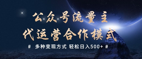 公众号流量主代运营 多种变现方式 轻松日入5张【揭秘】 - 搞薯条网-搞薯条网