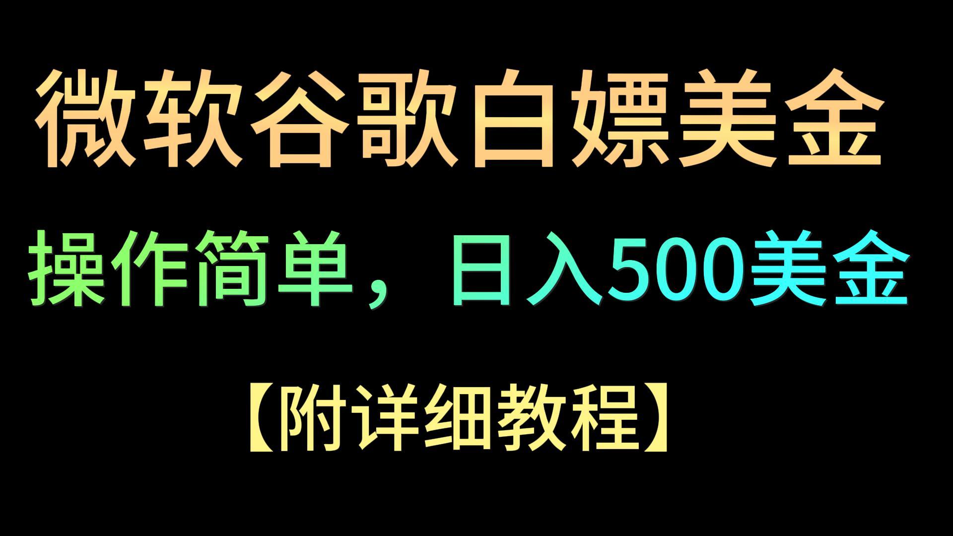 微软谷歌项目3.0，轻松日赚500+美金，操作简单，小白也可轻松入手！ - 搞薯条网-搞薯条网
