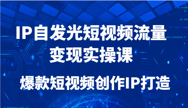 IP自发光短视频流量变现实操课，爆款短视频创作IP打造 - 搞薯条网-搞薯条网
