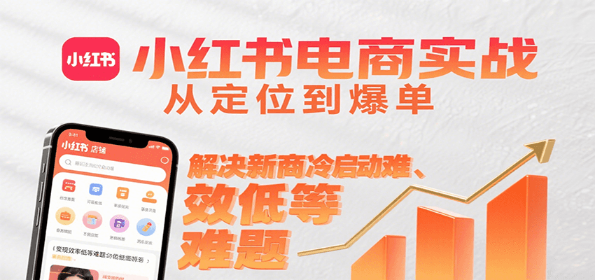 小红书电商实战，从定位到爆单解决新商冷启动难、变现效率低等难题 - 搞薯条网-搞薯条网