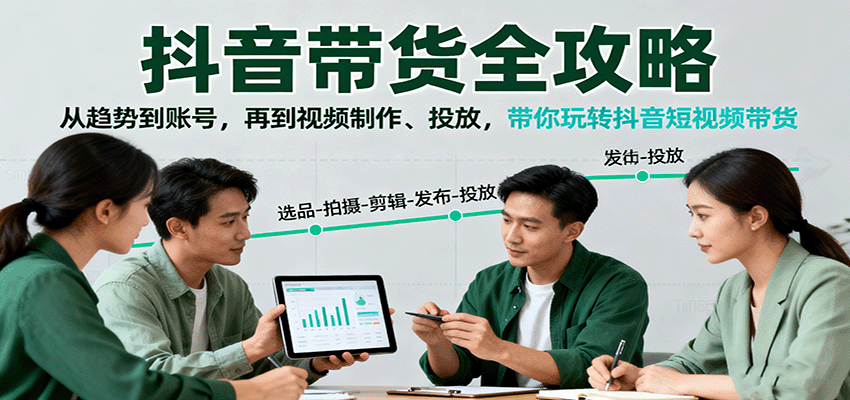 抖音带货全攻略：从趋势到账号，再到视频制作、投放，带你玩转抖音短视频带货 - 搞薯条网-搞薯条网