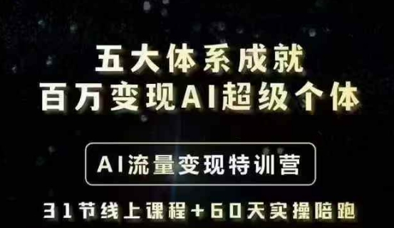 五大体系成就百万变现AI超级个体- AI流量变现特训营，一步一步教你一个人怎么年入百W - 搞薯条网-搞薯条网