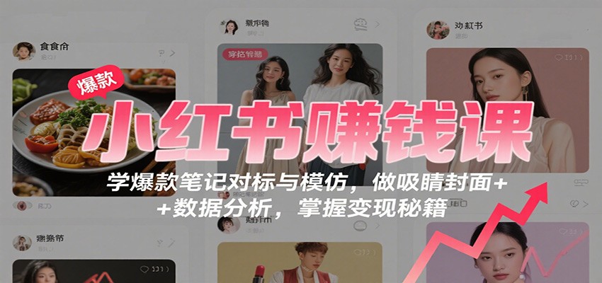 小红书赚钱课：学爆款笔记对标与模仿，做吸睛封面 + 数据分析，掌握变现秘籍 - 搞薯条网-搞薯条网