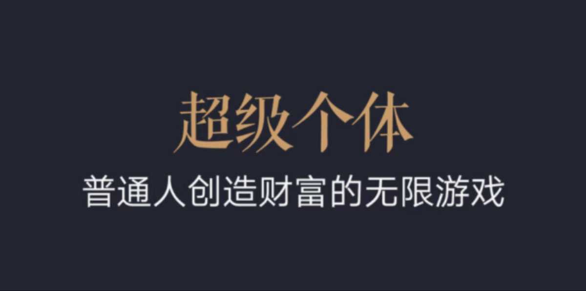 超级个体：2024-2025翻盘指南，普通人创造财富的无限游戏 - 搞薯条网-搞薯条网