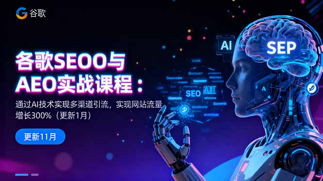 谷歌SEO与AEO实战课程：通过AI技术实现多渠道引流，实现网站流量增长300%-搞薯条网
