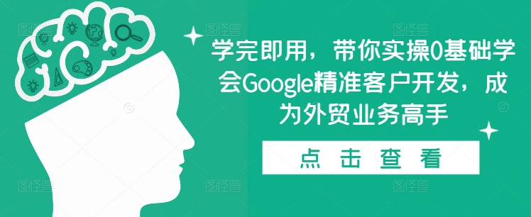 学完即用，带你实操0基础学会Google精准客户开发，成为外贸业务高手 - 搞薯条网-搞薯条网