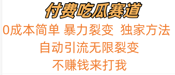 吃瓜付费赛道，暴力无限裂变，0成本，实测日入700+！！！ - 搞薯条网-搞薯条网