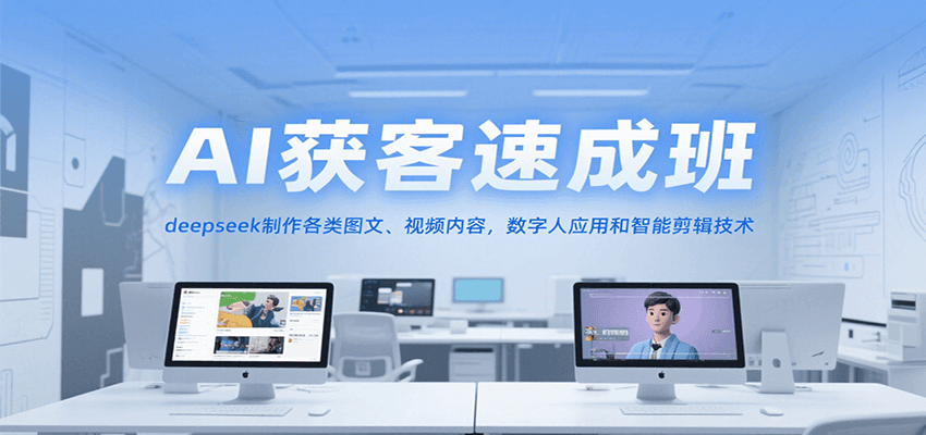 AI获客速成班，deepseek制作各类图文、视频内容，数字人应用和智能剪辑技术 - 搞薯条网-搞薯条网