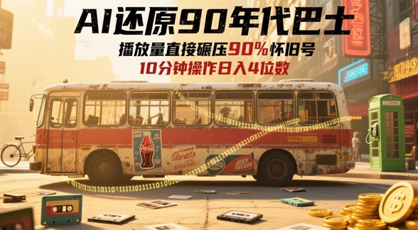 AI还原90年代巴士，一帧就让70后泪崩，播放量直接碾压90%怀旧号，每天操作十分钟，日入四位数 - 搞薯条网-搞薯条网