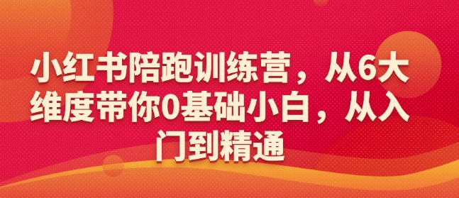 小红书陪跑训练营，从6大维度带你0基础小白，从入门到精通 - 搞薯条网-搞薯条网