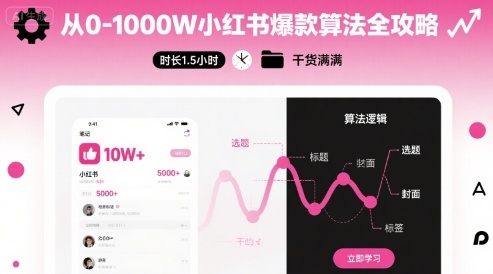 从0-1000W小红书爆款算法全攻略，时长1.5小时，干货满满 - 搞薯条网-搞薯条网