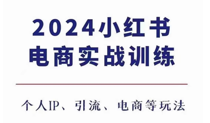 2024小红书电商3.0实战训练，包含个人IP、引流、电商等玩法 - 搞薯条网-搞薯条网