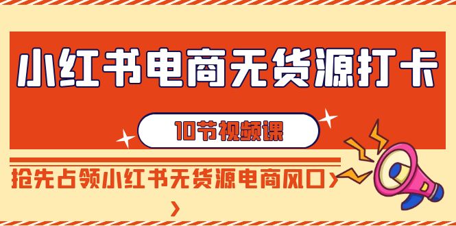 小红书电商无货源打卡，抢先占领小红书无货源电商风口(10节课) - 搞薯条网-搞薯条网