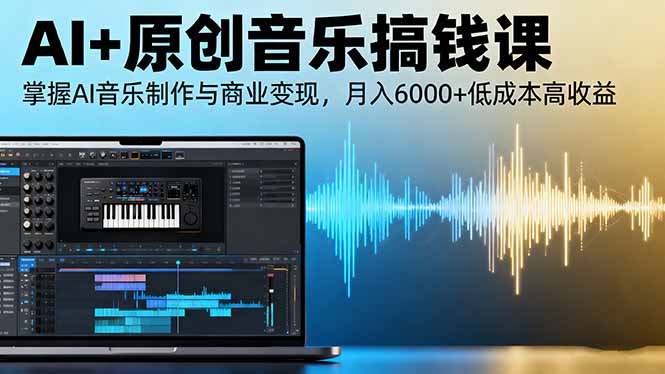 AI+原创音乐搞钱课:掌握AI音乐制作与商业变现,月入6000+低成本高收益-搞薯条网