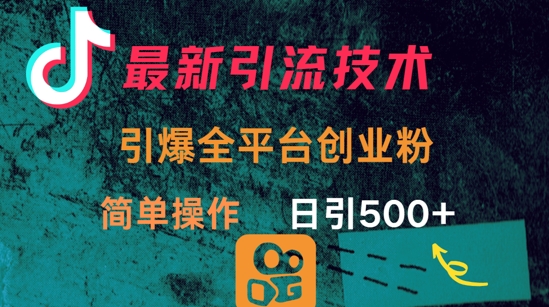 最新引流方法，引爆全平台的一个创业粉，简单操作日引300+ - 搞薯条网-搞薯条网