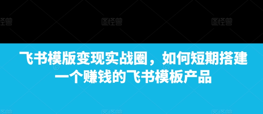 飞书模版变现实战圈，如何短期搭建一个赚钱的飞书模板产品 - 搞薯条网-搞薯条网