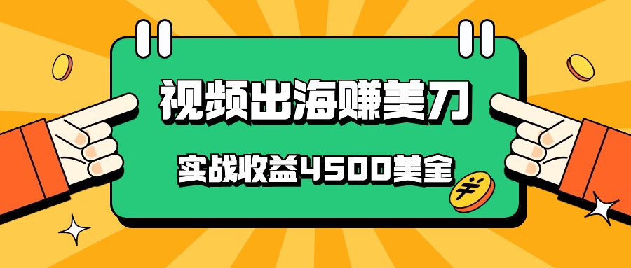 国内爆款视频出海赚美刀，实战收益4500美金，批量无脑搬运，无需经验直接上手 - 搞薯条网-搞薯条网