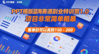 PPT模版蓝海赛道副业特训营1.0，项目非常简单粗暴，客单价可以高到150-200 - 搞薯条网-搞薯条网