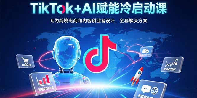 TikTok+AI赋能冷启动课：专为跨境电商和内容创业者设计，全套解决方案 - 搞薯条网-搞薯条网